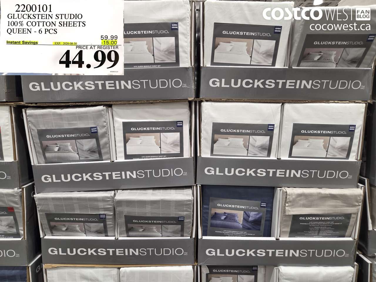2200101 GLUCKSTEIN STUDIO 100% COTTON SHEETS QUEEN - 6 PCS ($15.00 INSTANT SAVINGS EXPIRES ON 2026-08-30) $44.99