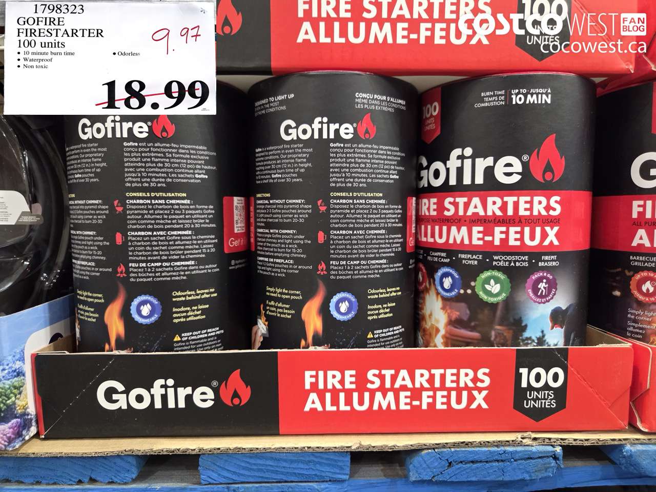 1798323 GOFIRE FIRESTARTER 100 UNITS $9.97