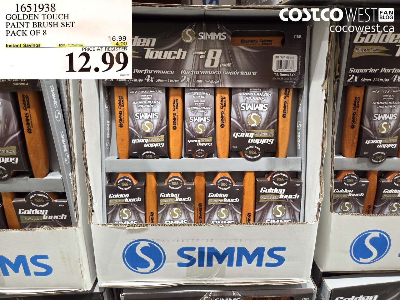 1651938 GOLDEN TOUCH PAINT BRUSH SET PACK OF 8 ($4.00 INSTANT SAVINGS EXPIRES ON 2026-07-26) $12.99