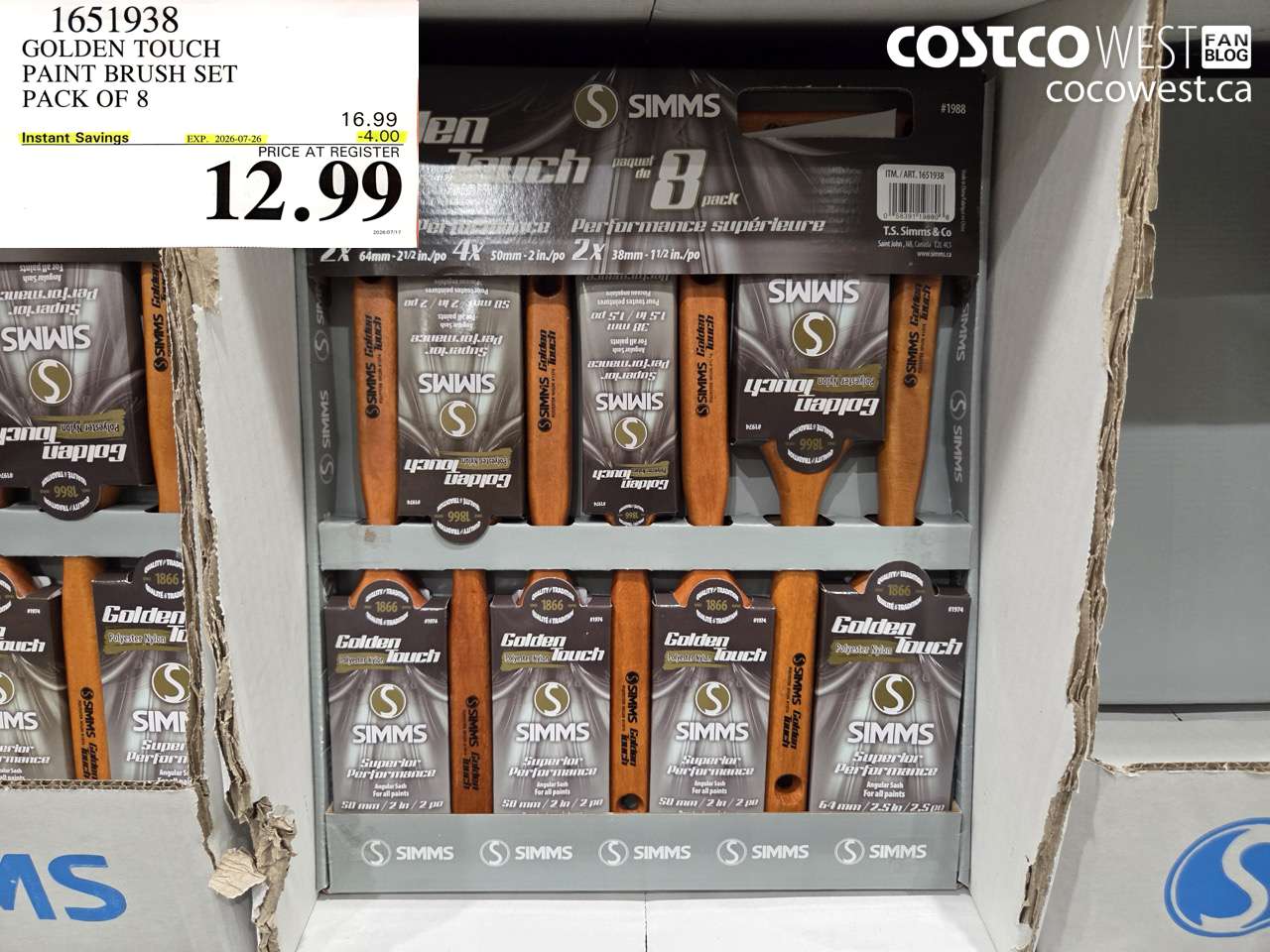 1651938 GOLDEN TOUCH PAINT BRUSH SET PACK OF 8 ($4.00 INSTANT SAVINGS EXPIRES ON 2026-07-26) $12.99