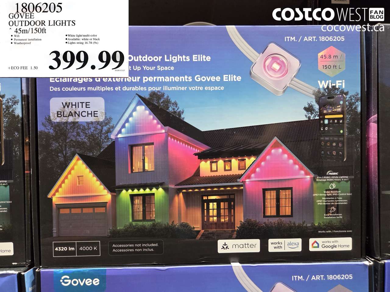 1806205 GOVEE OUTDOOR LIGHTS 45M/150FT $399.99