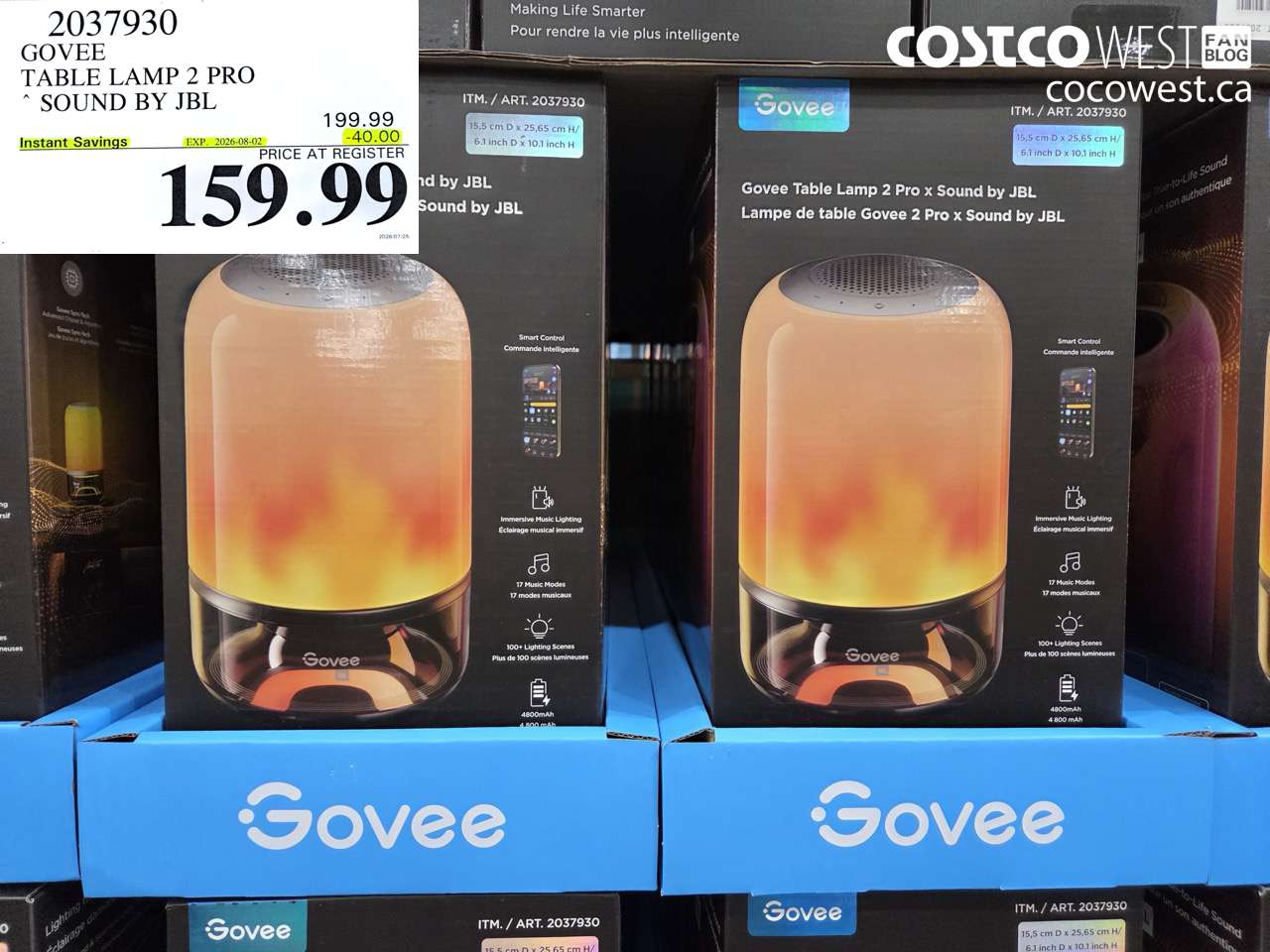 2037930 GOVEE TABLE LAMP 2 PRO ($40.00 INSTANT SAVINGS EXPIRES ON 2026-08-02) $159.99