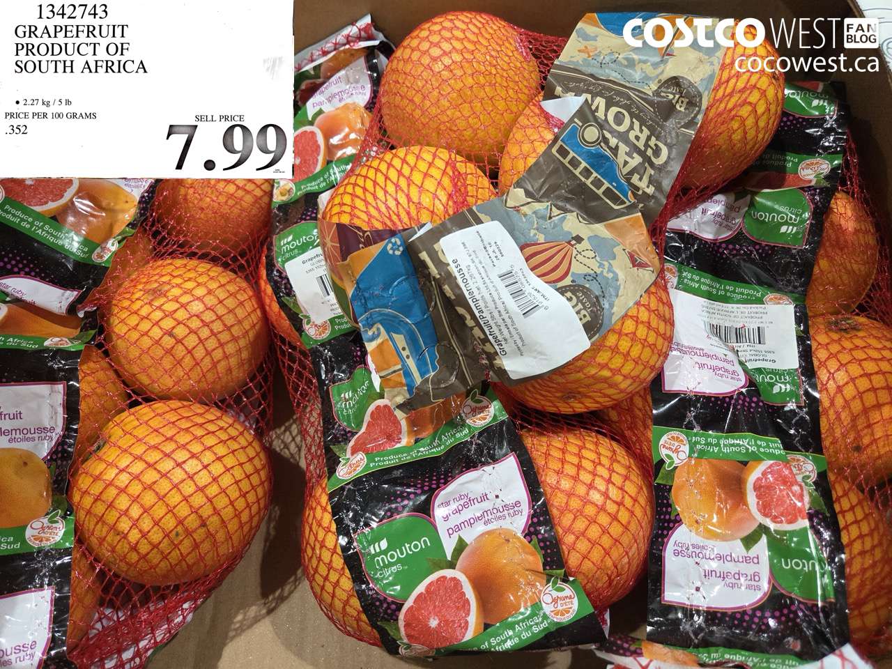 1342743 GRAPEFRUIT PRODUCT OF SOUTH AFRICA $7.99