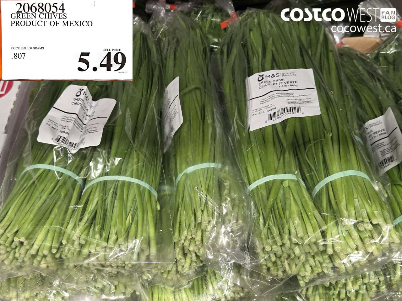 2068054 GREEN CHIVES PRODUCT OF MEXICO $5.49