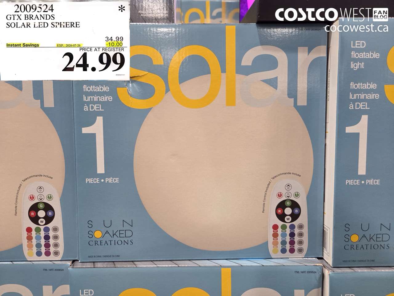 2009524 GTX BRANDS SOLAR LED SPHERE ($10.00 INSTANT SAVINGS EXPIRES ON 2026-07-26) $24.99