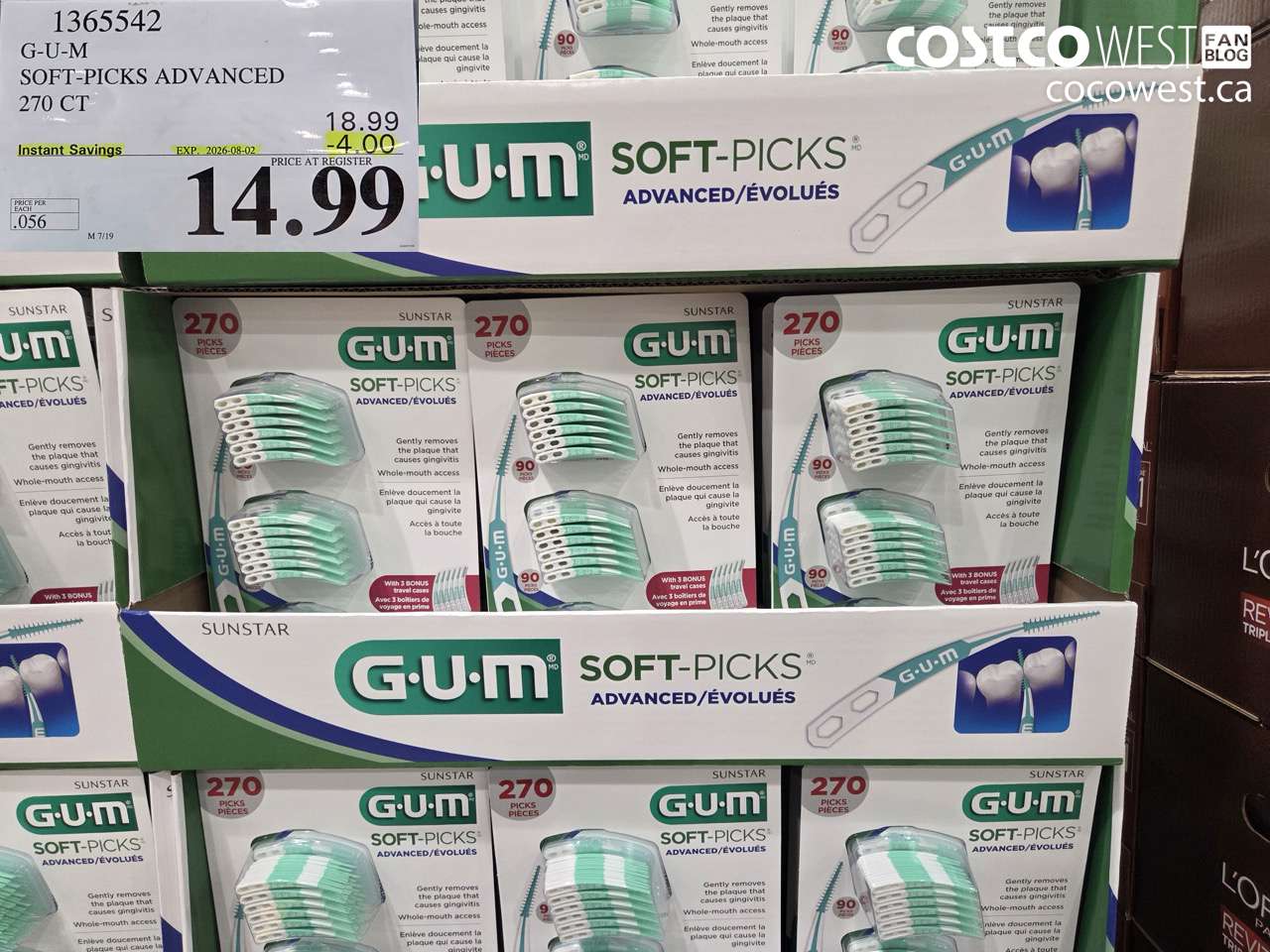 1365542 G-U-M SOFT-PICKS ADVANCED 270 CT ($4.00 INSTANT SAVINGS EXPIRES ON 2026-08-02) $14.99