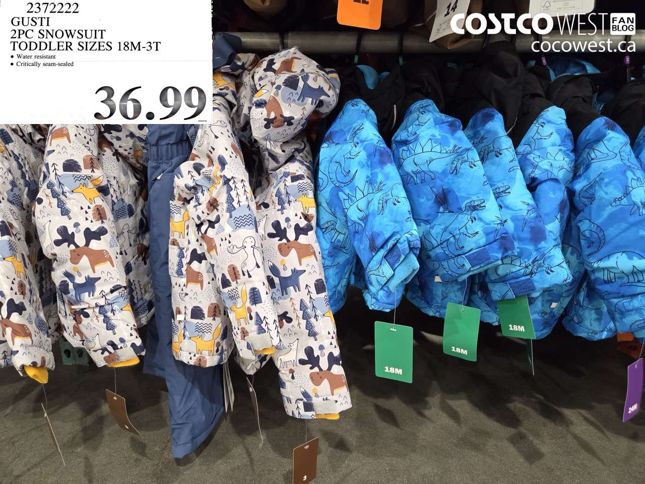 2372222 GUSTI 2PC SNOWSUIT TODDLER SIZES 18M-3T $36.99