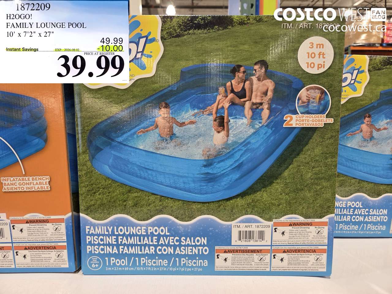 1872209 H2OGO! FAMILY LOUNGE POOL 10' X 7'2