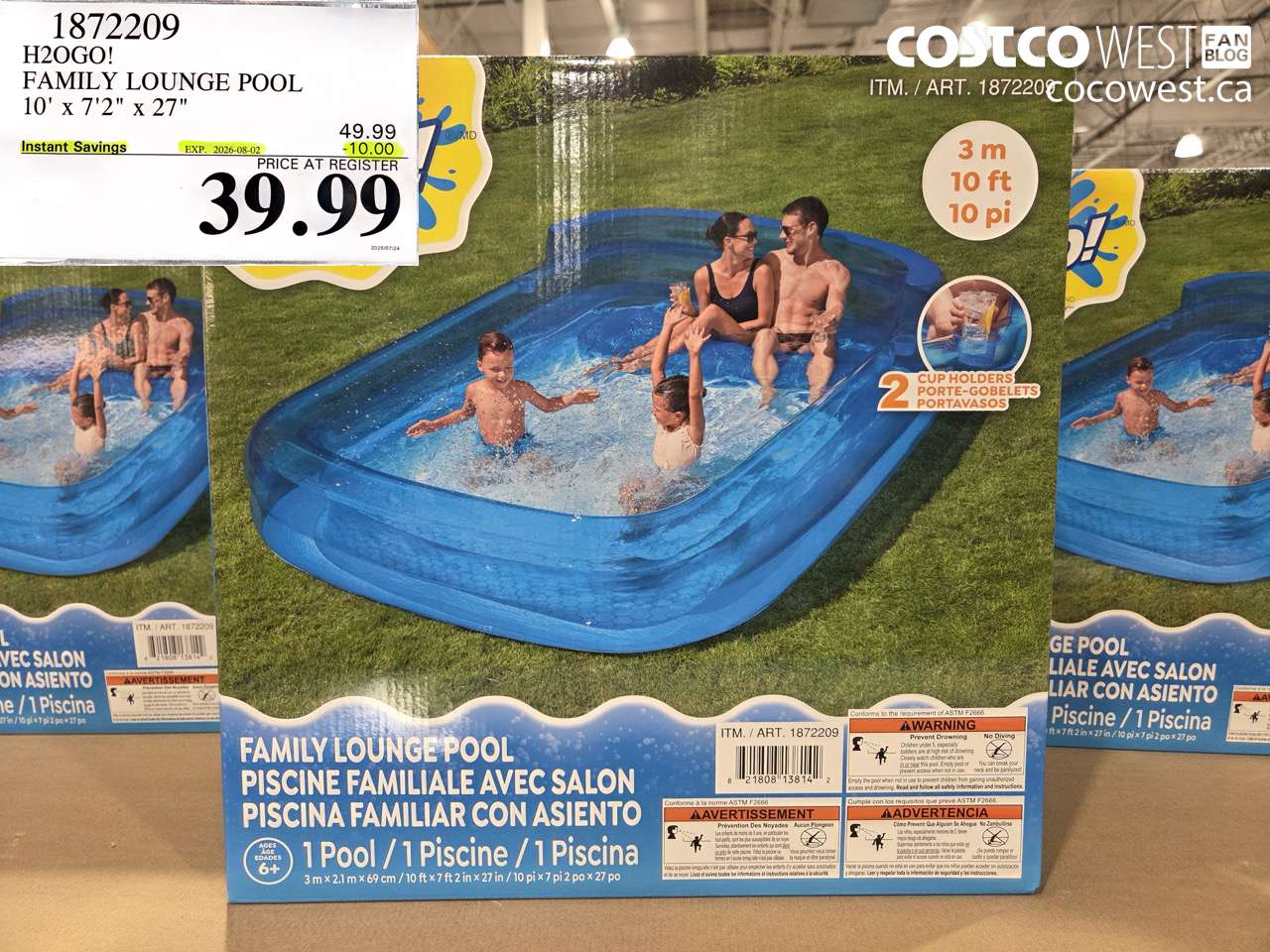 1872209 H2OGO! FAMILY LOUNGE POOL 10' X 7'2