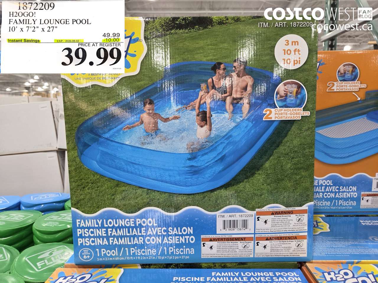 1872209 H2OGO! FAMILY LOUNGE POOL 10' X 7'2