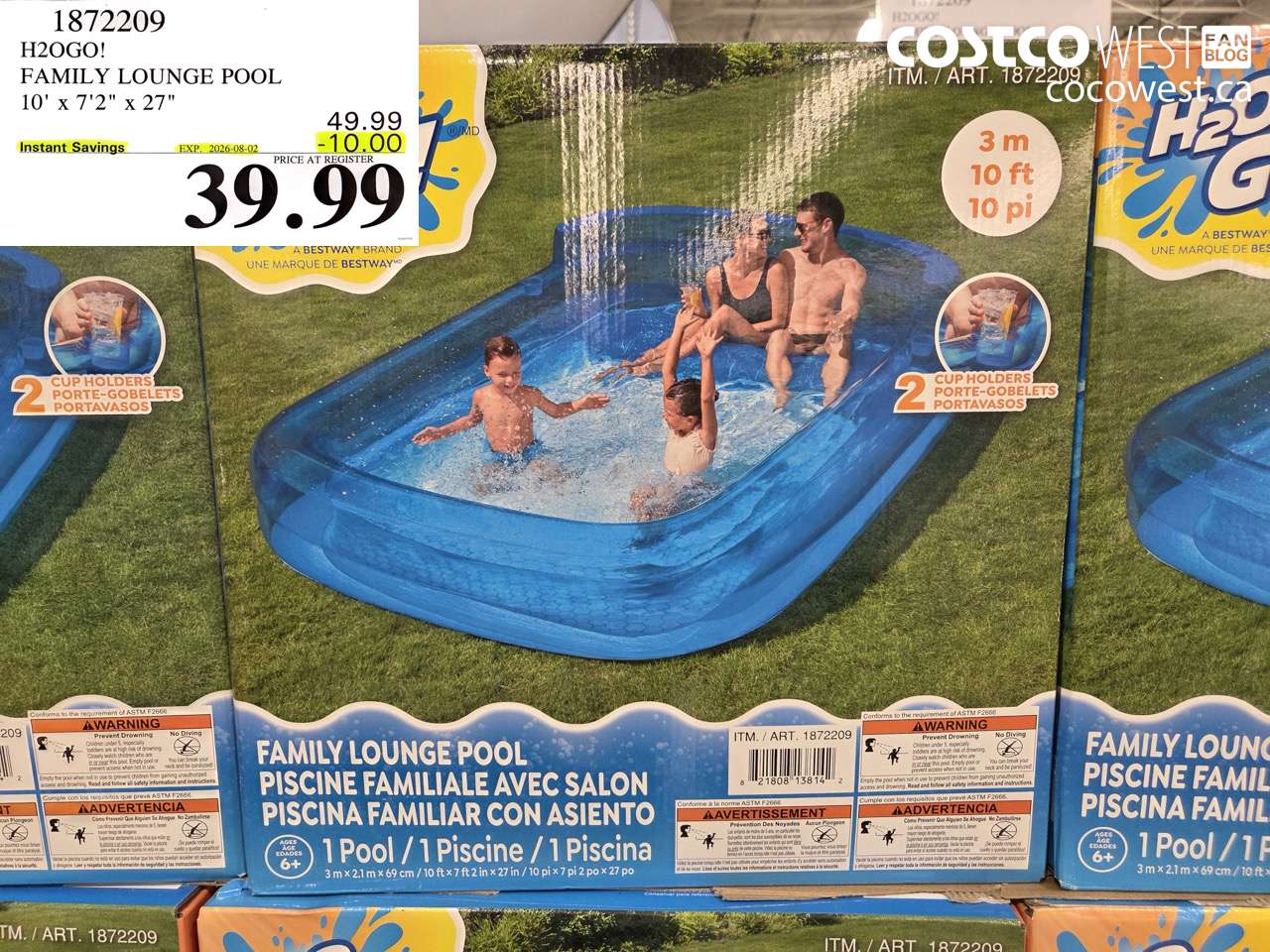 1872209 H2OGO! FAMILY LOUNGE POOL 10' X 7'2