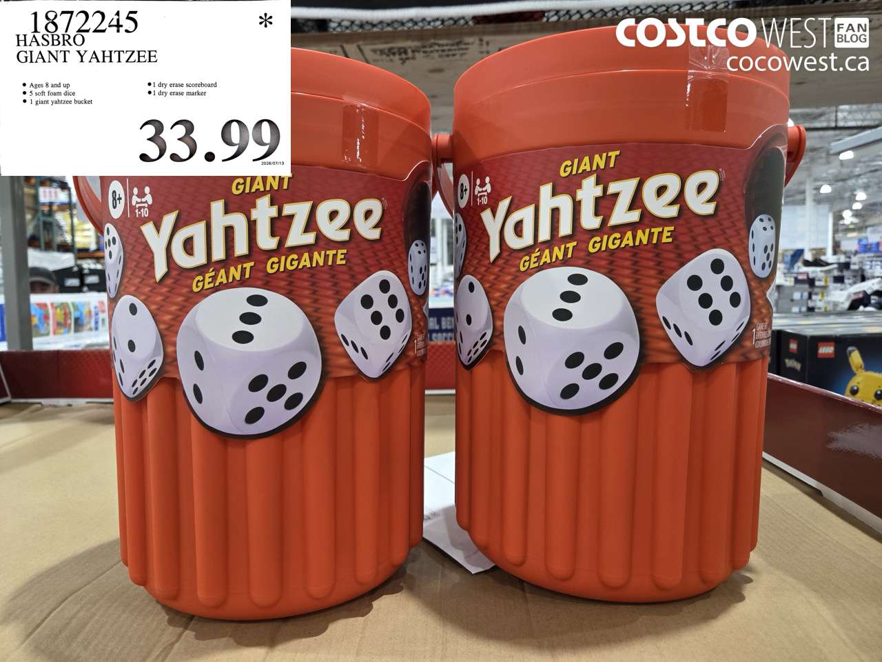 1872245 HASBRO GIANT YAHTZEE $33.99