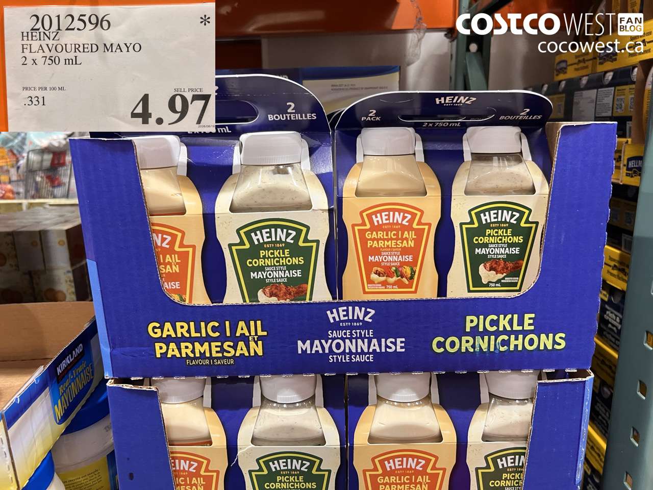 2012596 HEINZ FLAVOURED MAYO 2 X 750 ML $4.97