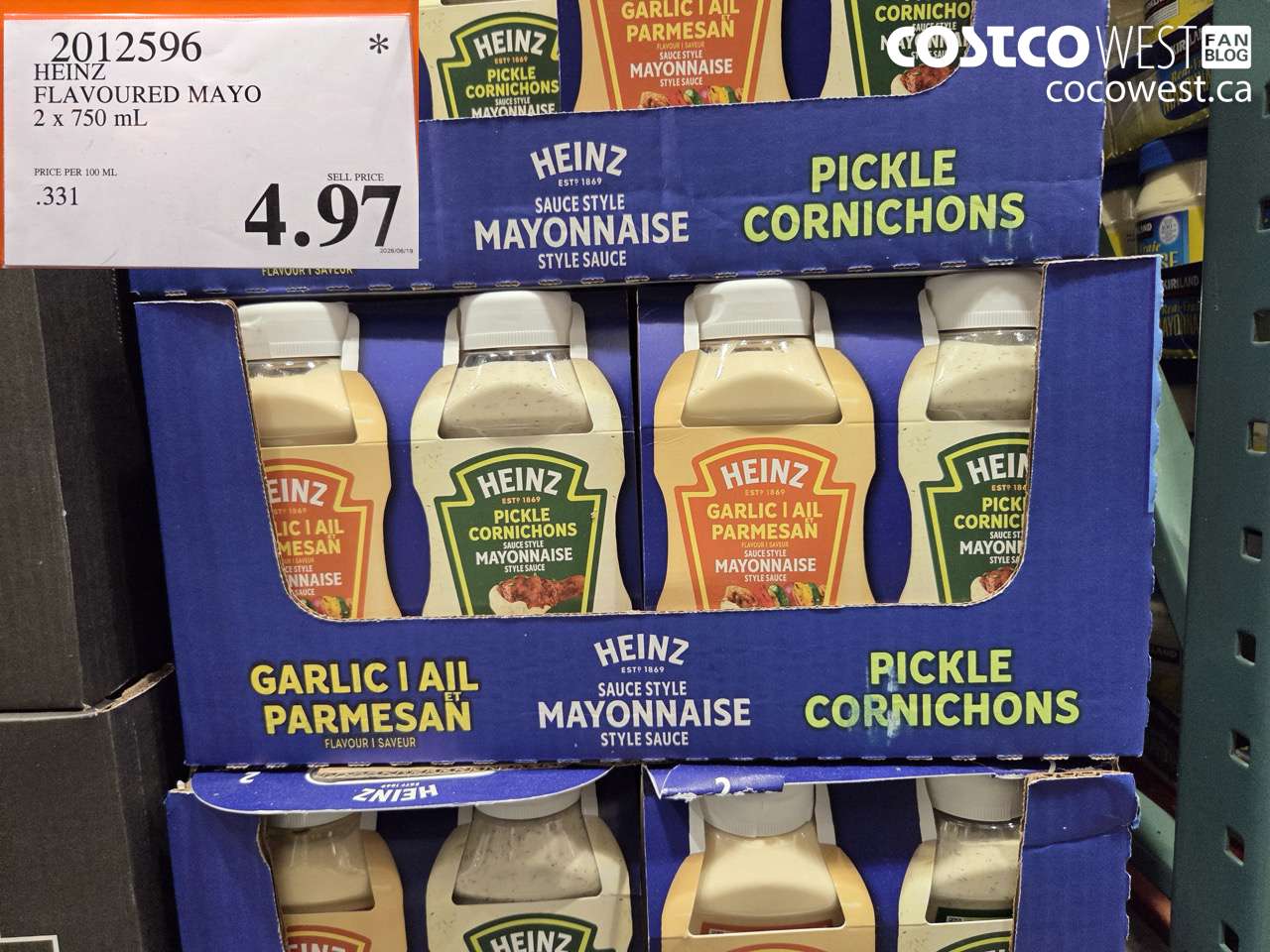 2012596 HEINZ FLAVOURED MAYO 2 X 750 ML $4.97