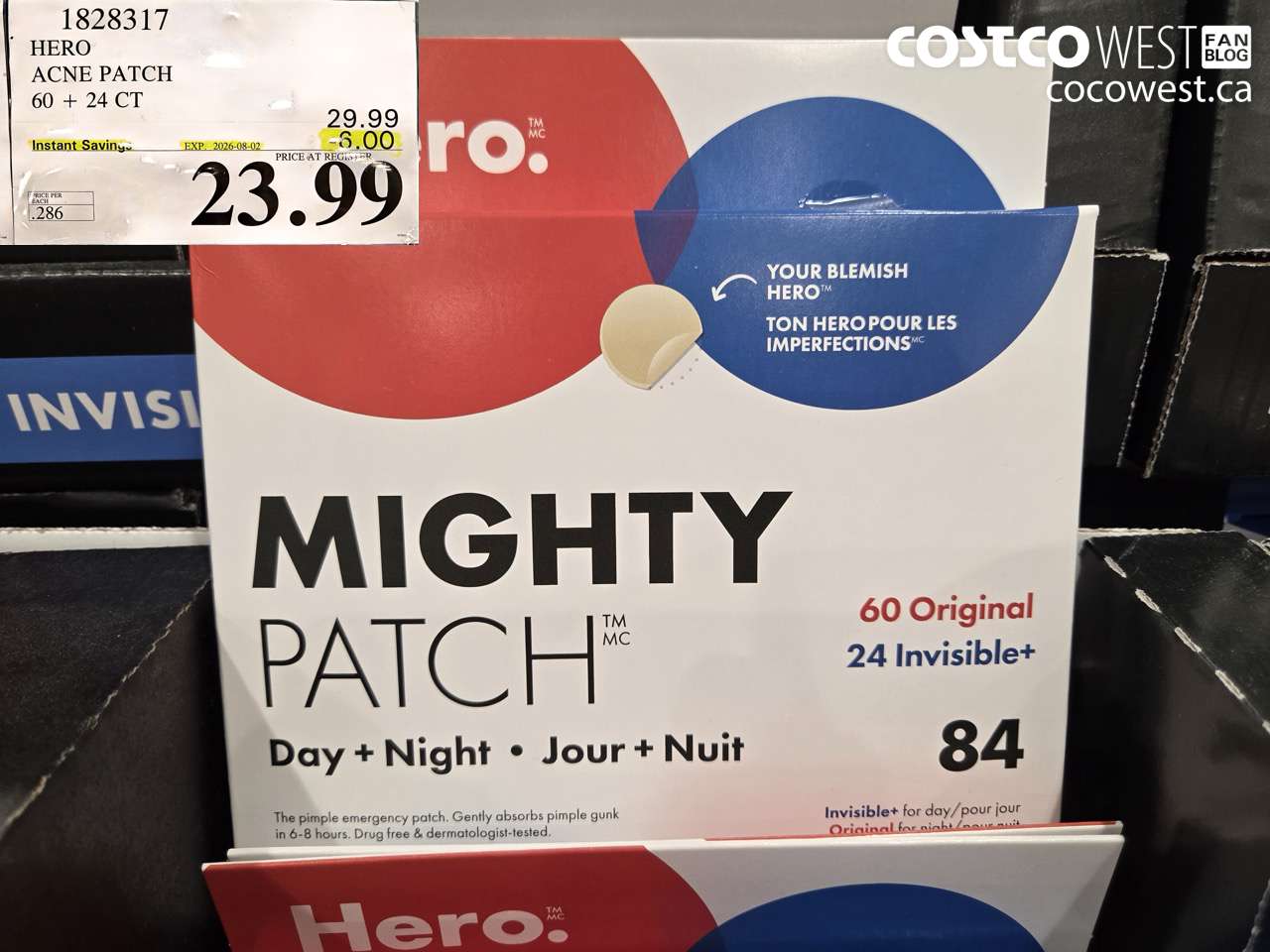1828317 HERO ACNE PATCH 60 + 24 CT ($6.00 INSTANT SAVINGS EXPIRES ON 2026-08-02) $23.99