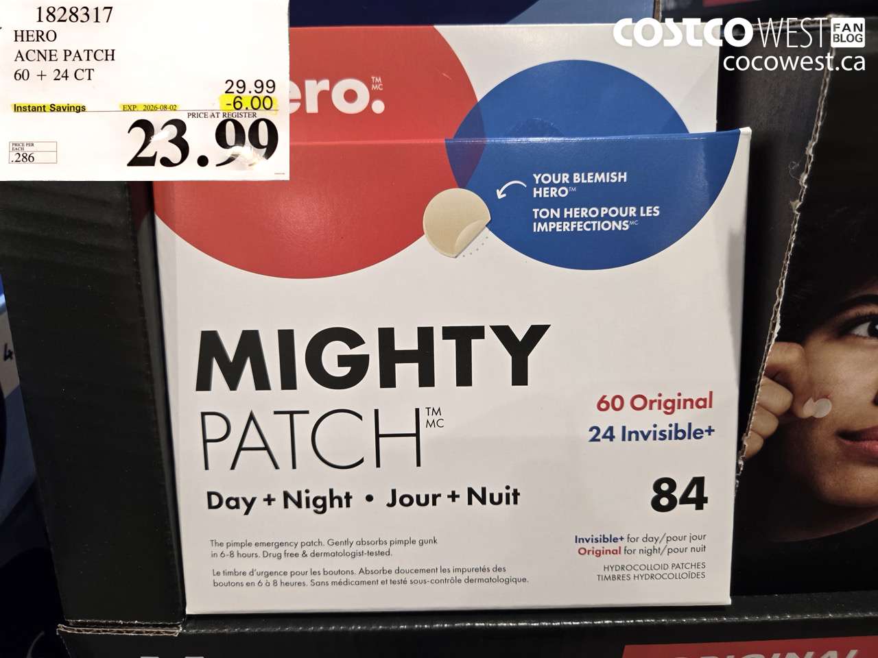 1828317 HERO ACNE PATCH 60 + 24 CT ($6.00 INSTANT SAVINGS EXPIRES ON 2026-08-02) $23.99