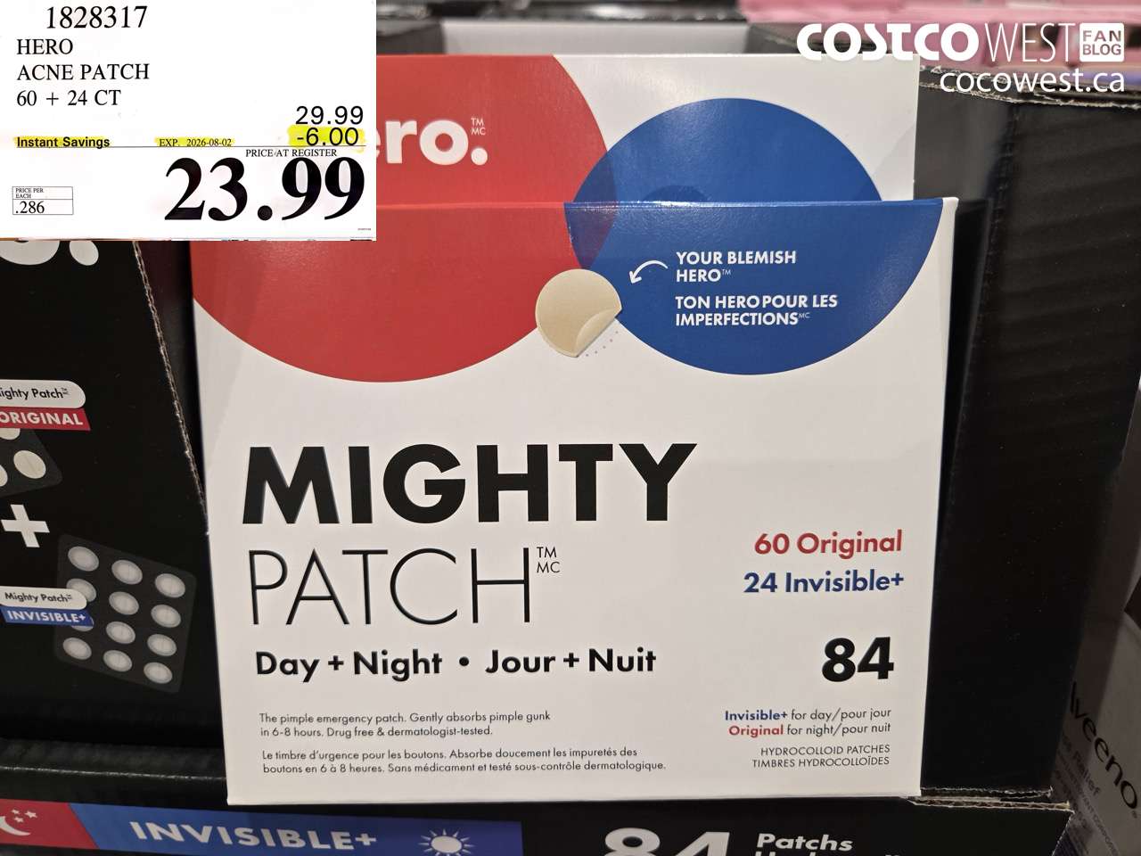 1828317 HERO ACNE PATCH 60 + 24 CT ($6.00 INSTANT SAVINGS EXPIRES ON 2026-08-02) $23.99