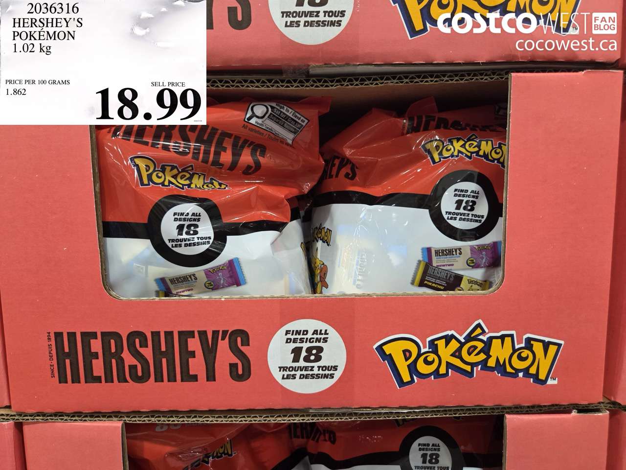 2036316 HERSHEY'S POKÉMON 1.02 KG $18.99