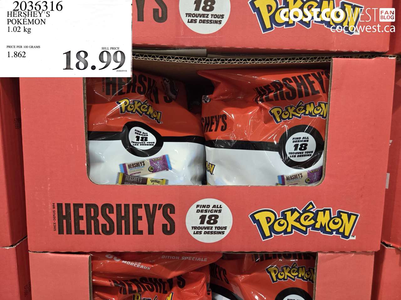 2035316 HERSHEY'S POKEMON 1.02 KG $18.99