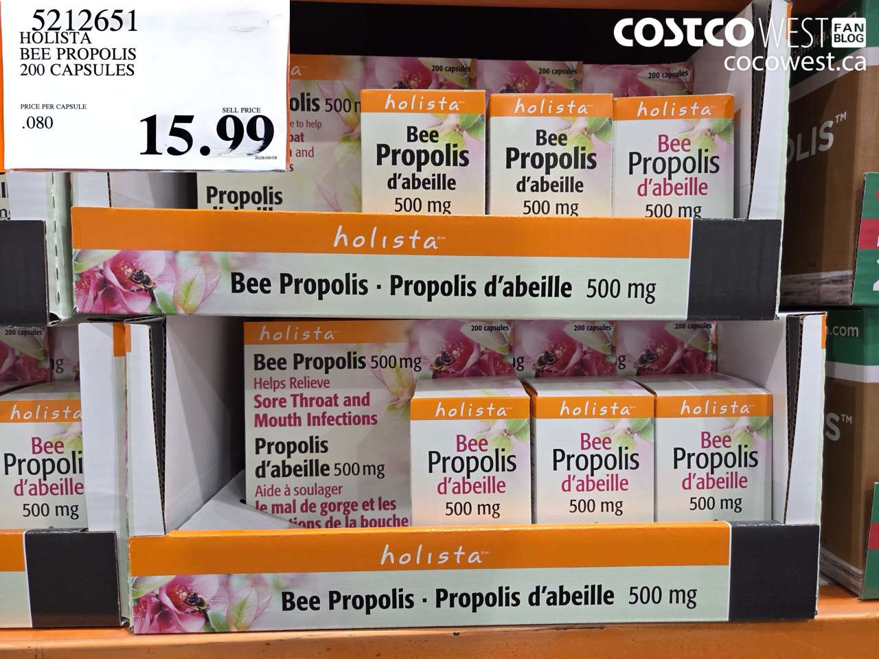 5212651 HOLISTA BEE PROPOLIS 200 CAPSULES $15.99