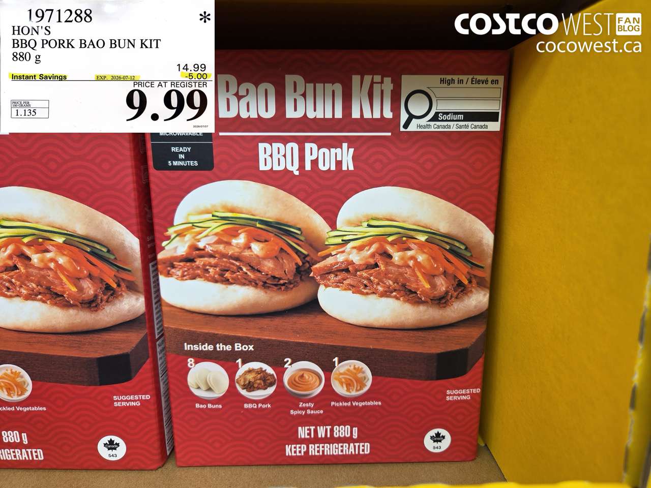 1971288 HON'S BBQ PORK BAO BUN KIT 880 G ($5.00 INSTANT SAVINGS EXPIRES ON 2026-07-12) $9.99