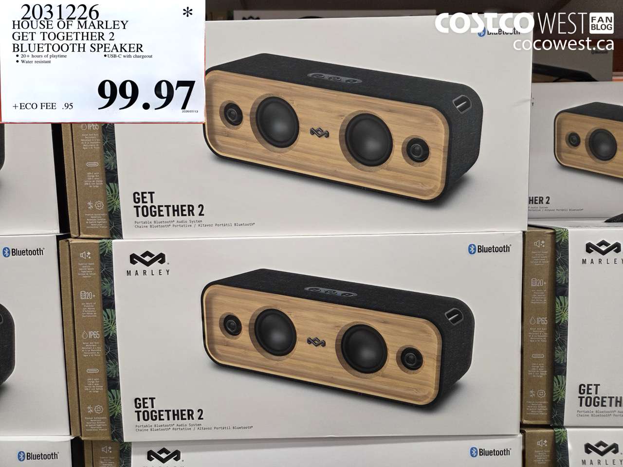 2031226 HOUSE OF MARLEY GET TOGETHER 2 BLUETOOTH SPEAKER $99.97