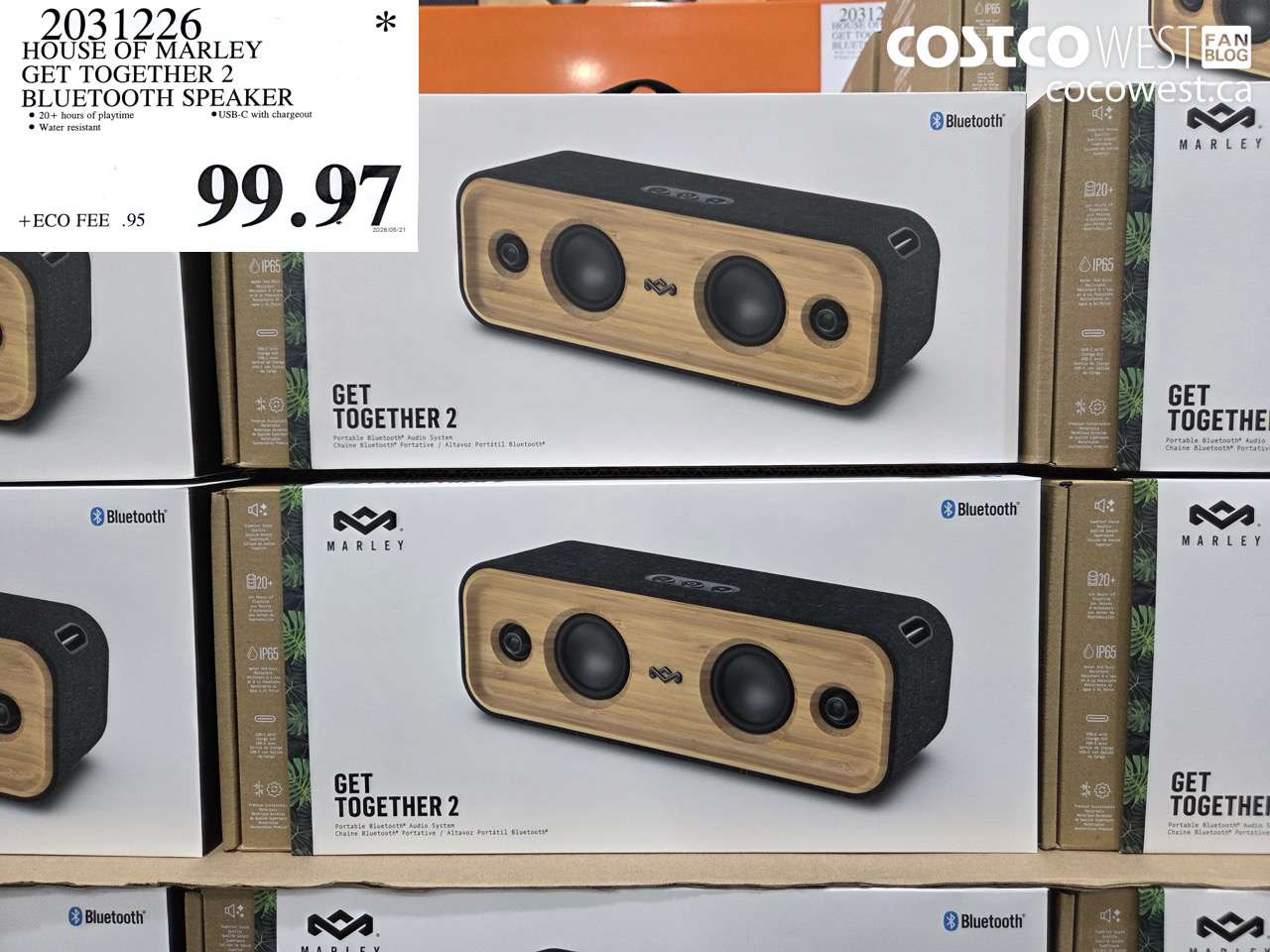 2031226 HOUSE OF MARLEY GET TOGETHER 2 BLUETOOTH SPEAKER $99.97