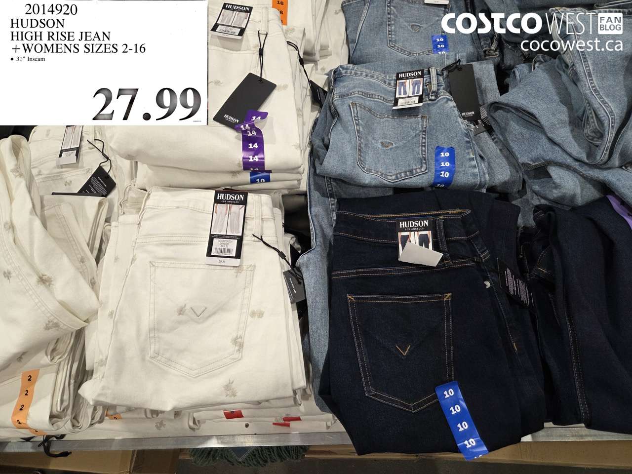 2014920 HUDSON HIGH RISE JEAN WOMENS SIZES 2-16 $27.99