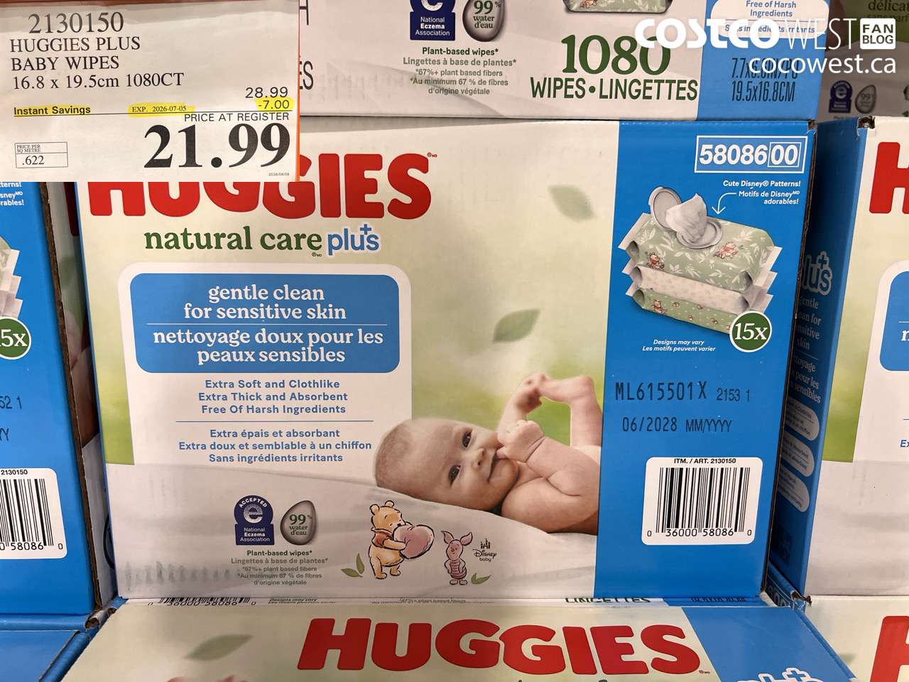 2130150 HUGGIES PLUS BABY WIPES 16.8 X 19.5CM 1080CT ($7.00 INSTANT SAVINGS EXPIRES ON 2026-07-05) $21.99
