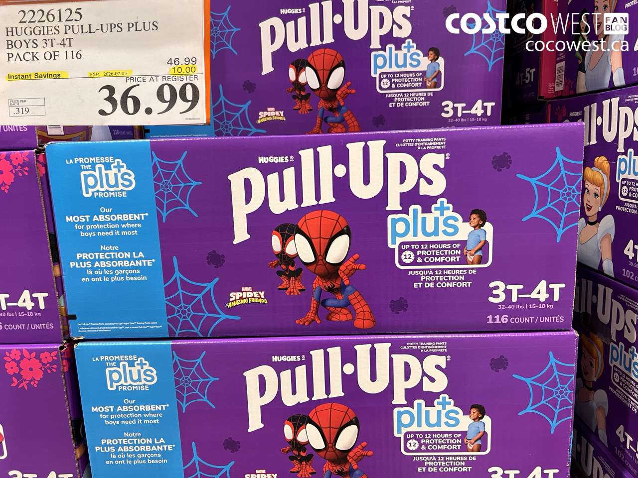 2226125 HUGGIES PULL-UPS PLUS BOYS 3T-4T PACK OF 116 ($10.00 INSTANT SAVINGS EXPIRES ON 2026-07-05) $36.99