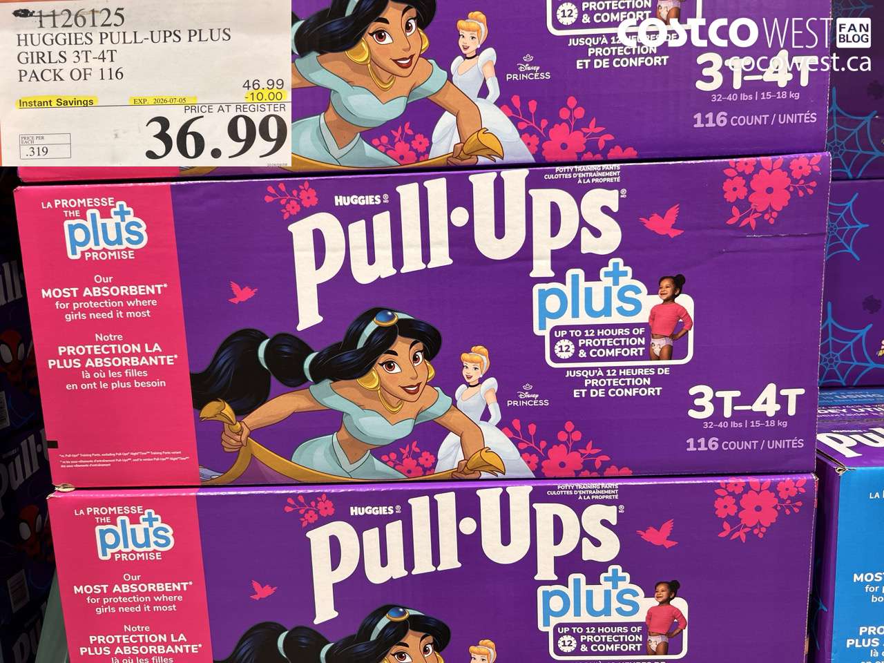 1126125 HUGGIES PULL-UPS PLUS GIRLS 3T-4T PACK OF 116 ($10.00 INSTANT SAVINGS EXPIRES ON 2026-07-05) $36.99