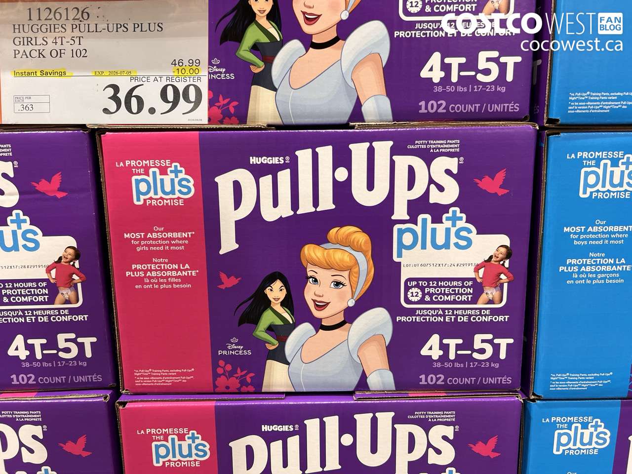 1126126 HUGGIES PULL-UPS PLUS GIRLS 4T-5T PACK OF 102 ($10.00 INSTANT SAVINGS EXPIRES ON 2026-07-05) $36.99