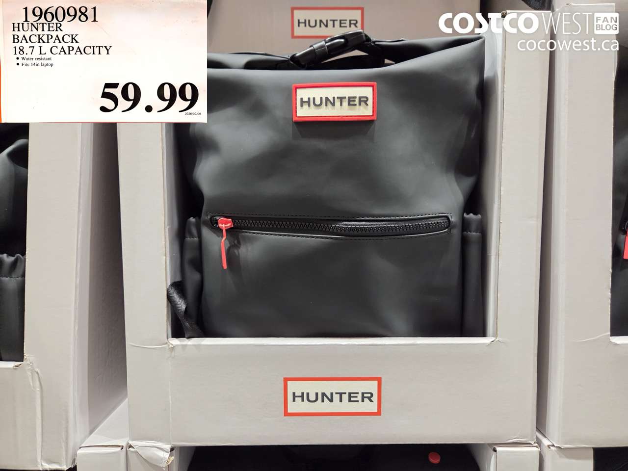 1960981 HUNTER BACKPACK 18.7 L CAPACITY $59.99