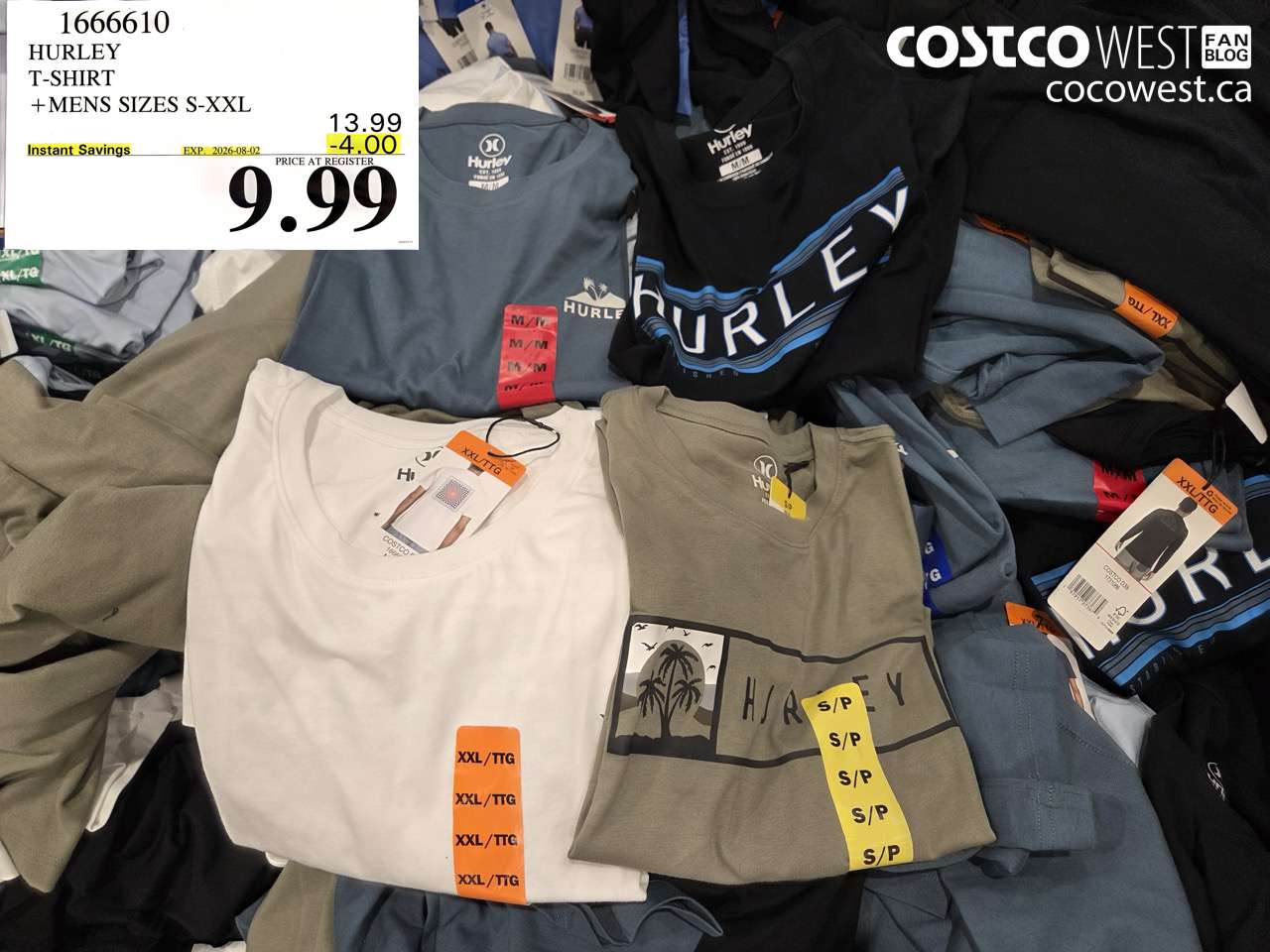 1666610 HURLEY T-SHIRT MENS SIZES S-XXL ($4.00 INSTANT SAVINGS EXPIRES ON 2026-08-02) $9.99