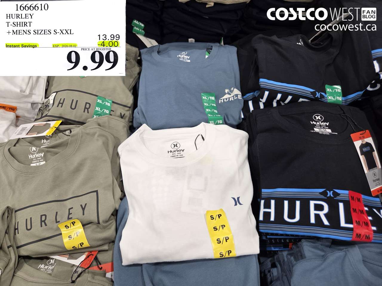 1666610 HURLEY T-SHIRT MENS SIZES S-XXL ($4.00 INSTANT SAVINGS EXPIRES ON 2026-08-02) $9.99