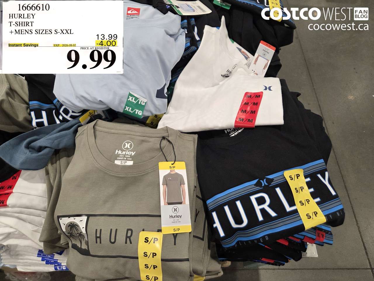 1666610 HURLEY T-SHIRT +MENS SIZES S-XXL ($4.00 INSTANT SAVINGS EXPIRES ON 2026-08-02) $9.99