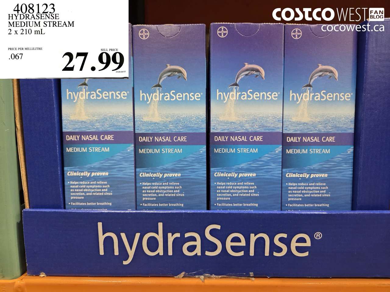 408123 HYDRASENSE MEDIUM STREAM 2 X 210 ML $27.99