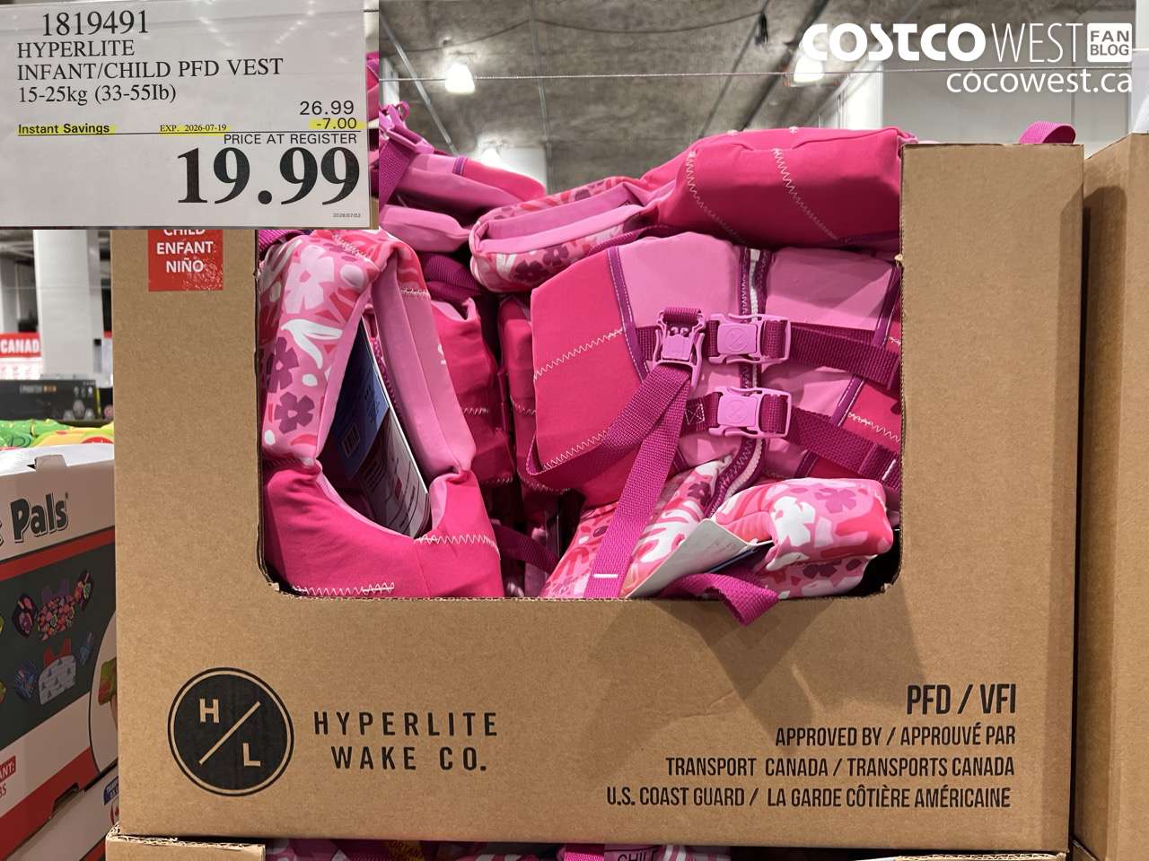 1819491 HYPERLITE INFANT/CHILD PFD VEST 15-25KG (33-55LB) ($7.00 INSTANT SAVINGS EXPIRES ON 2026-07-19) $19.99