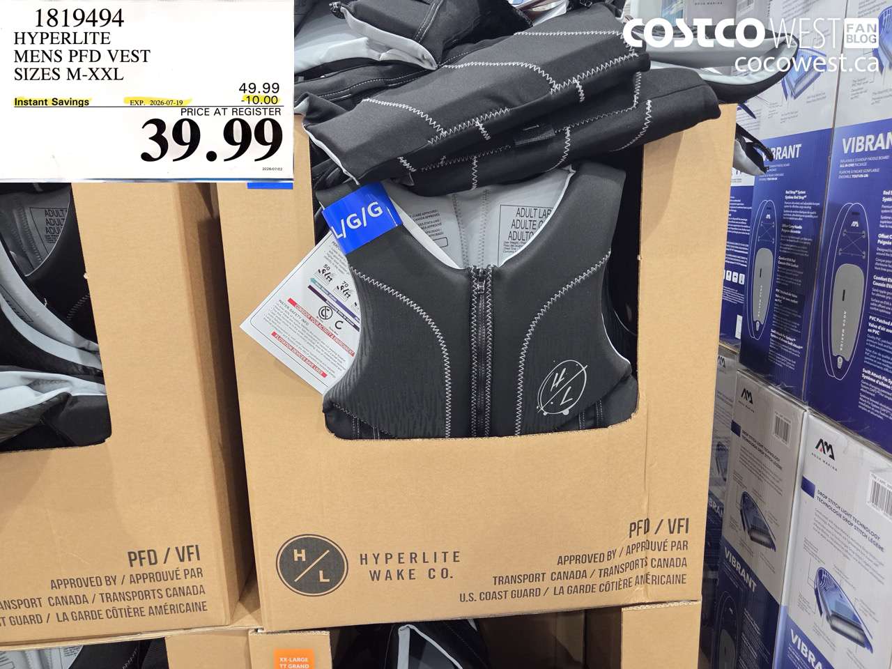 1819494 HYPERLITE MENS PFD VEST SIZES M-XXL ($10.00 INSTANT SAVINGS EXPIRES ON 2026-07-19) $39.99