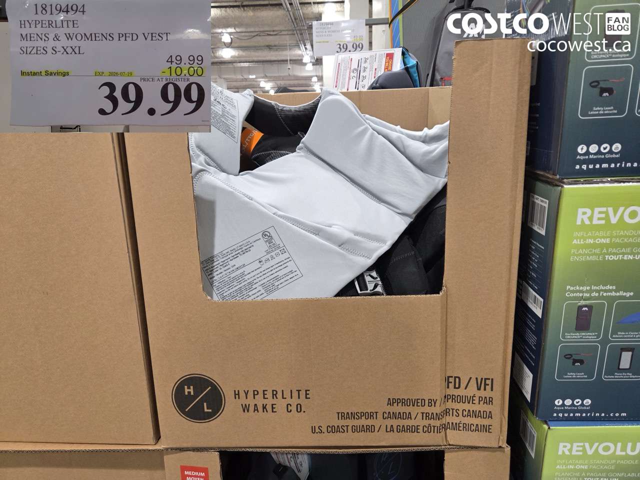 1819494 HYPERLITE MEN'S & WOMENS PFD VEST SIZES S-XXL ($10.00 INSTANT SAVINGS EXPIRES ON 2026-07-19) $39.99