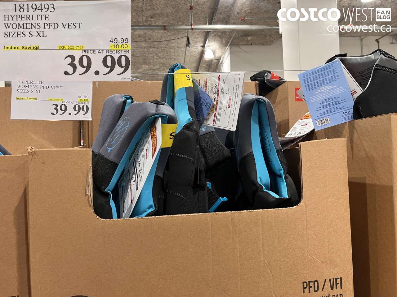 1819493 HYPERLITE WOMENS PFD VEST SIZES S-XL ($10.00 INSTANT SAVINGS EXPIRES ON 2026-07-19) $39.99