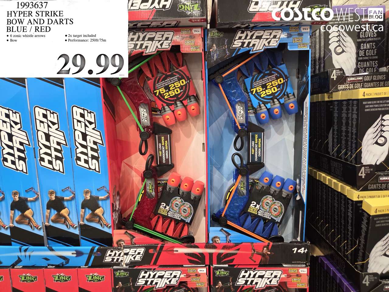 1993637 HYPER STRIKE BOW AND DARTS BLUE / RED $29.99