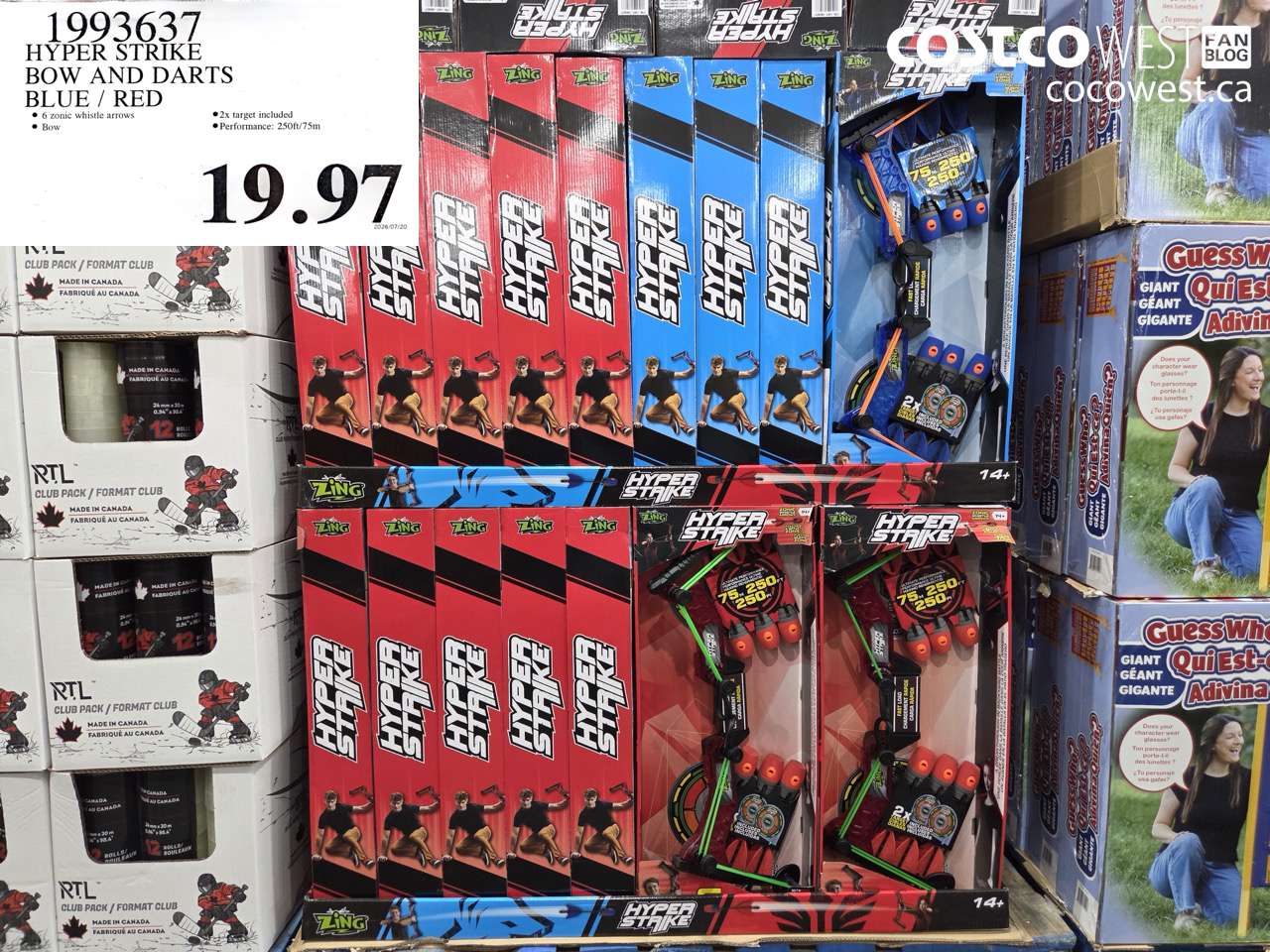 1993637 HYPER STRIKE BOW AND DARTS BLUE / RED $19.97
