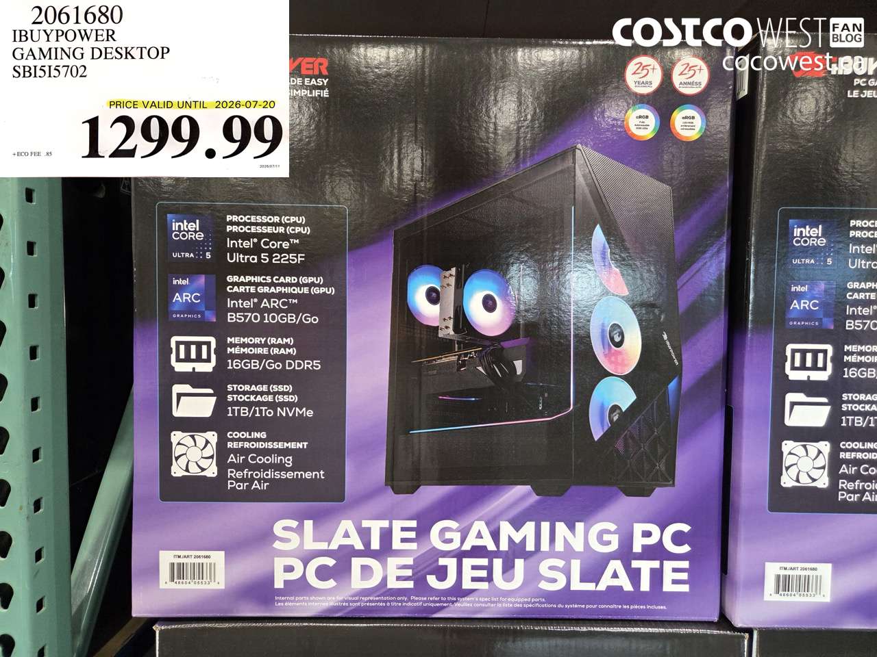 2061680 IBUYPOWER GAMING DESKTOP SBI5I5702 (EXPIRES ON 2026-07-20) $1299.99