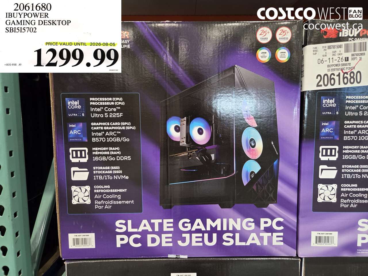 2061680 IBUYPOWER GAMING DESKTOP SBI5I5702 (EXPIRES ON 2026-08-05) $1299.99