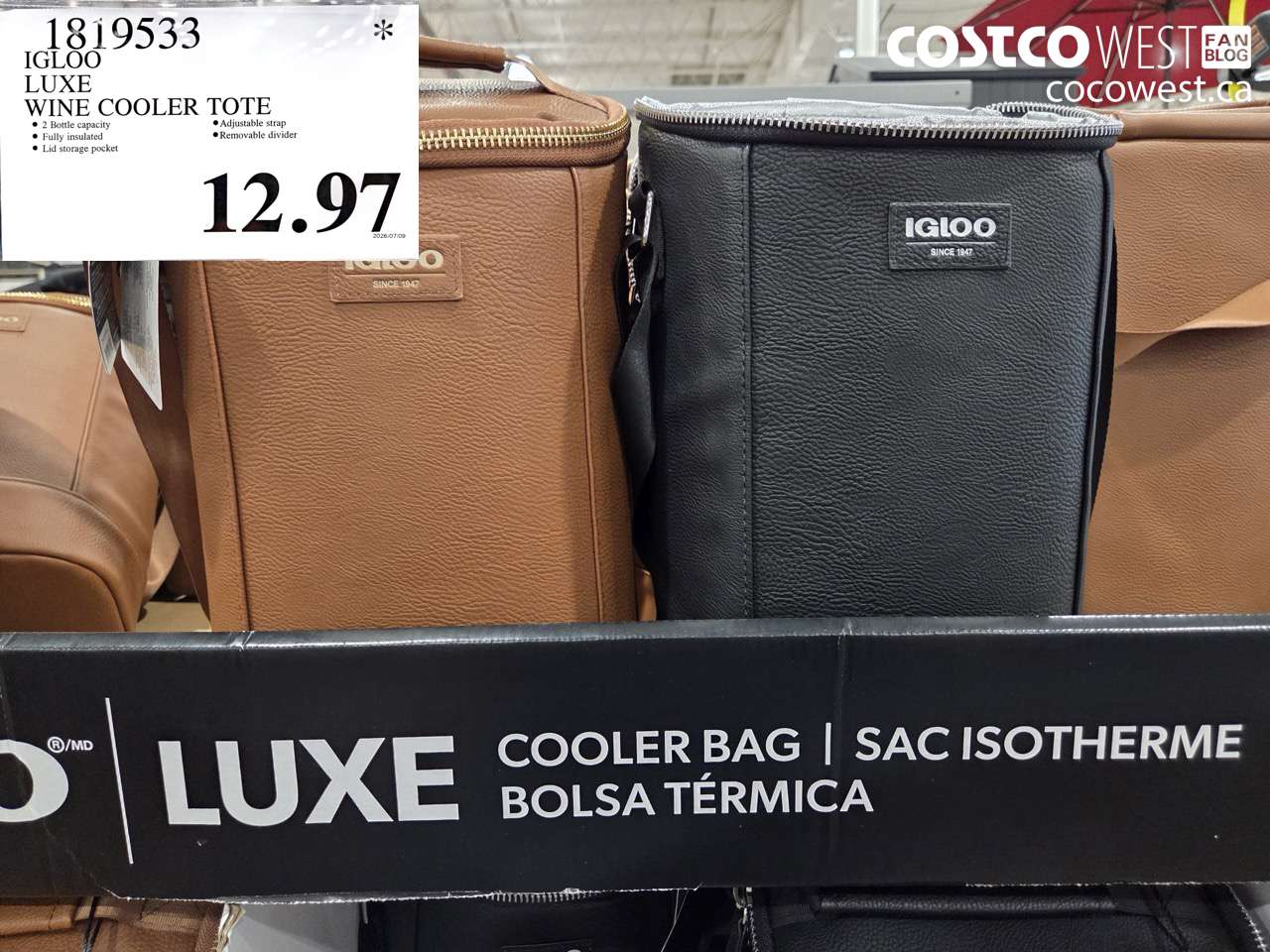 1819533 IGLOO LUXE WINE COOLER TOTE $12.97