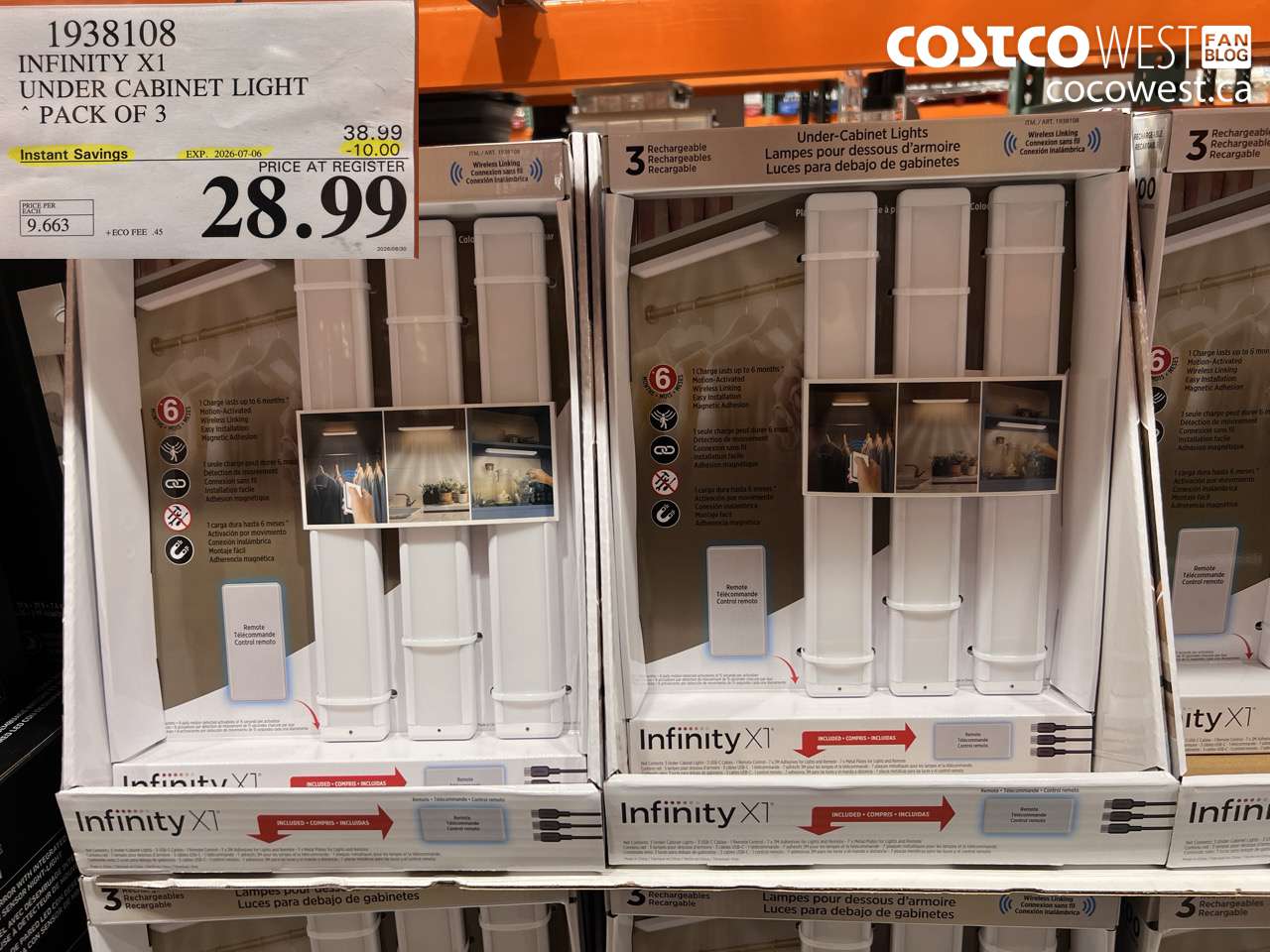 1938108 INFINITY X1 UNDER CABINET LIGHT PACK OF 3 ($10.00 INSTANT SAVINGS EXPIRES ON 2026-07-06) $28.99