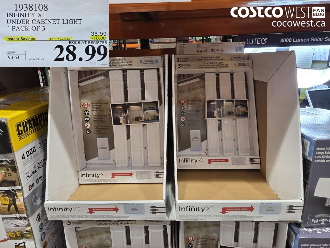 1938108 INFINITY X1 UNDER CABINET LIGHT PACK OF 3 ($10.00 INSTANT SAVINGS EXPIRES ON 2026-07-06) $28.99