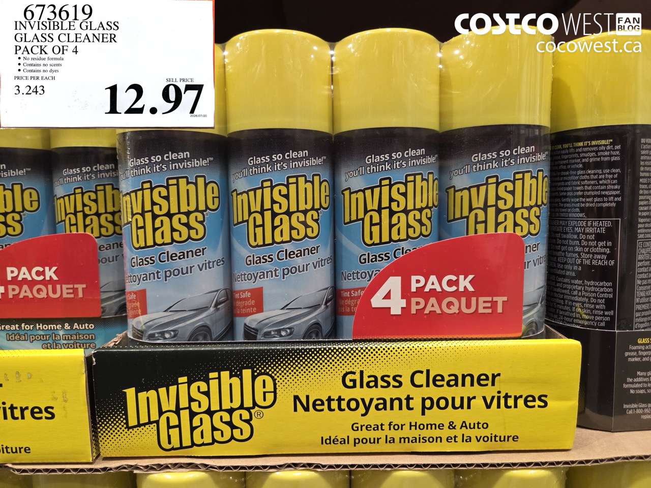 673619 INVISIBLE GLASS GLASS CLEANER PACK OF 4 $12.97