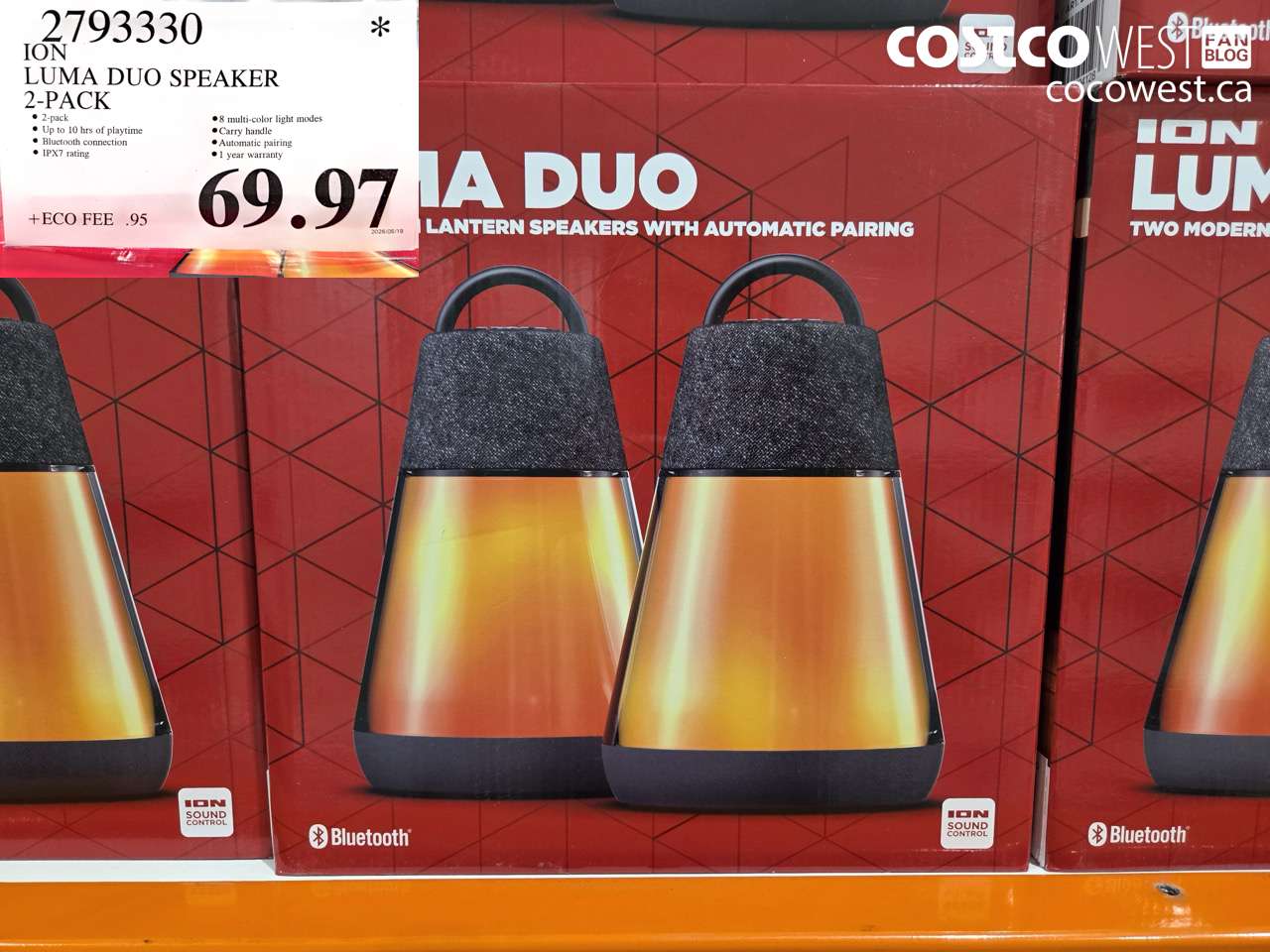 2793330 ION LUMA DUO SPEAKER 2-PACK $69.97